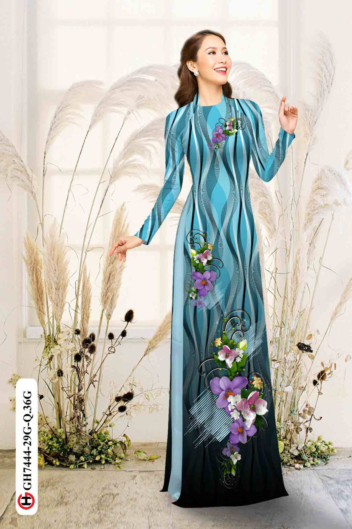 vai ao dai hoa in 3d co truyen cuc dep 1657273