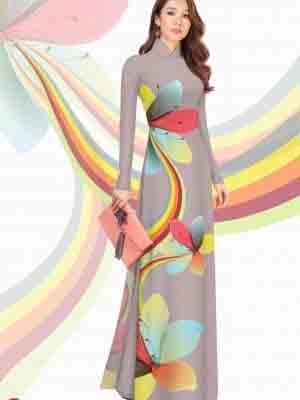 vai ao dai hoa in 3d co truyen long lanh 622126