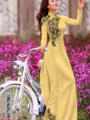 vai ao dai hoa in 3d duyen dang duoc chon nhieu 1677147