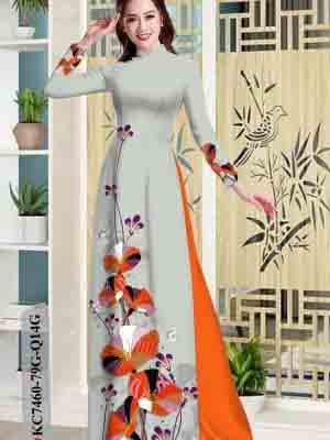 Vải áo dài hoa in 3D AD KC7460 28