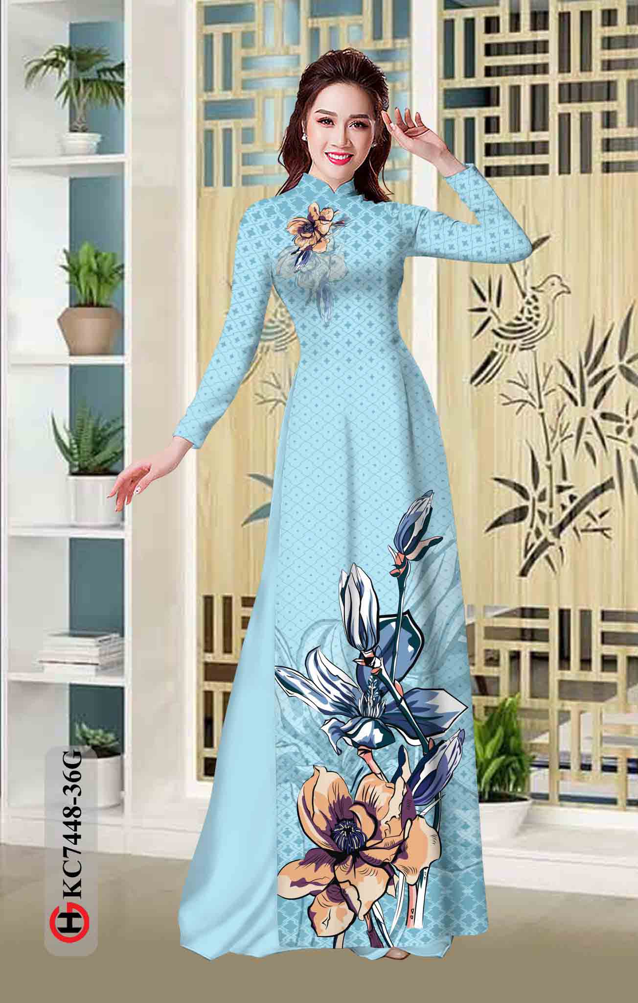 vai ao dai hoa in 3d rat duyen cuc hot 0487