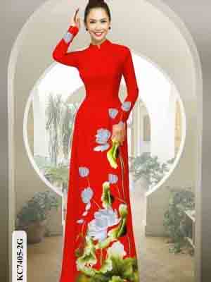 vai ao dai hoa sen duyen dang cuc hot 40378