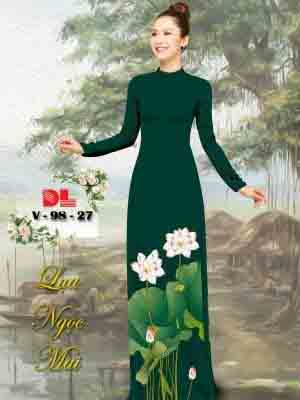 vai ao dai hoa sen duyen dang duoc chon nhieu 1486229