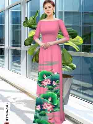 vai ao dai hoa sen duyen dang long lanh 605124