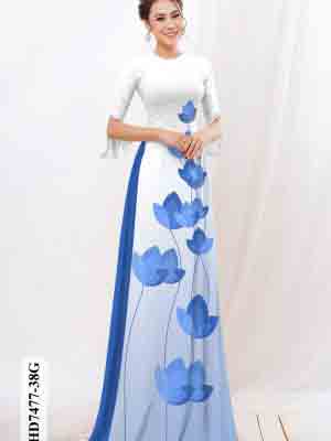 vai ao dai hoa sen gia re thanh lich 142622