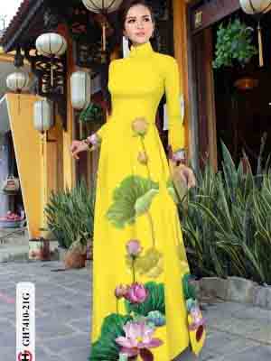 vai ao dai hoa sen truyen thong doc dao 53030