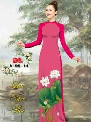 vai ao dai hoa sen vai ao dai my my dang hot 6861