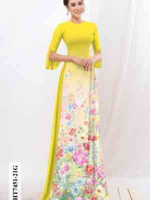 vai ao dai in hinh hoa 3d rat re ua thich 232243