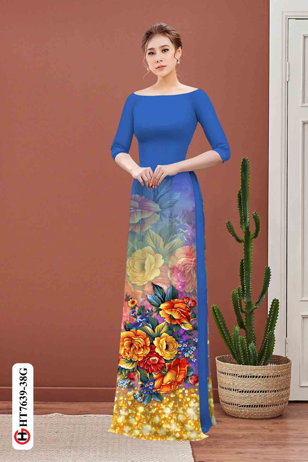 vai ao dai hoa deu dang ngoc long lanh 792162