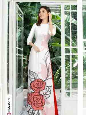 vai ao dai hoa hong rat duyen dam tham 137444