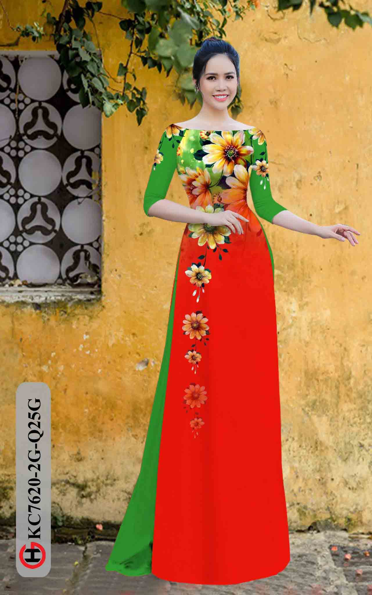 vai ao dai hoa huong duong vai ao dai my my doc dao 712172