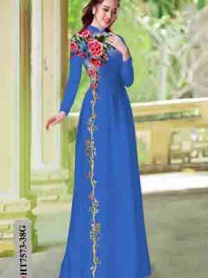 vai ao dai hoa in 3d co truyen dam tham 36547