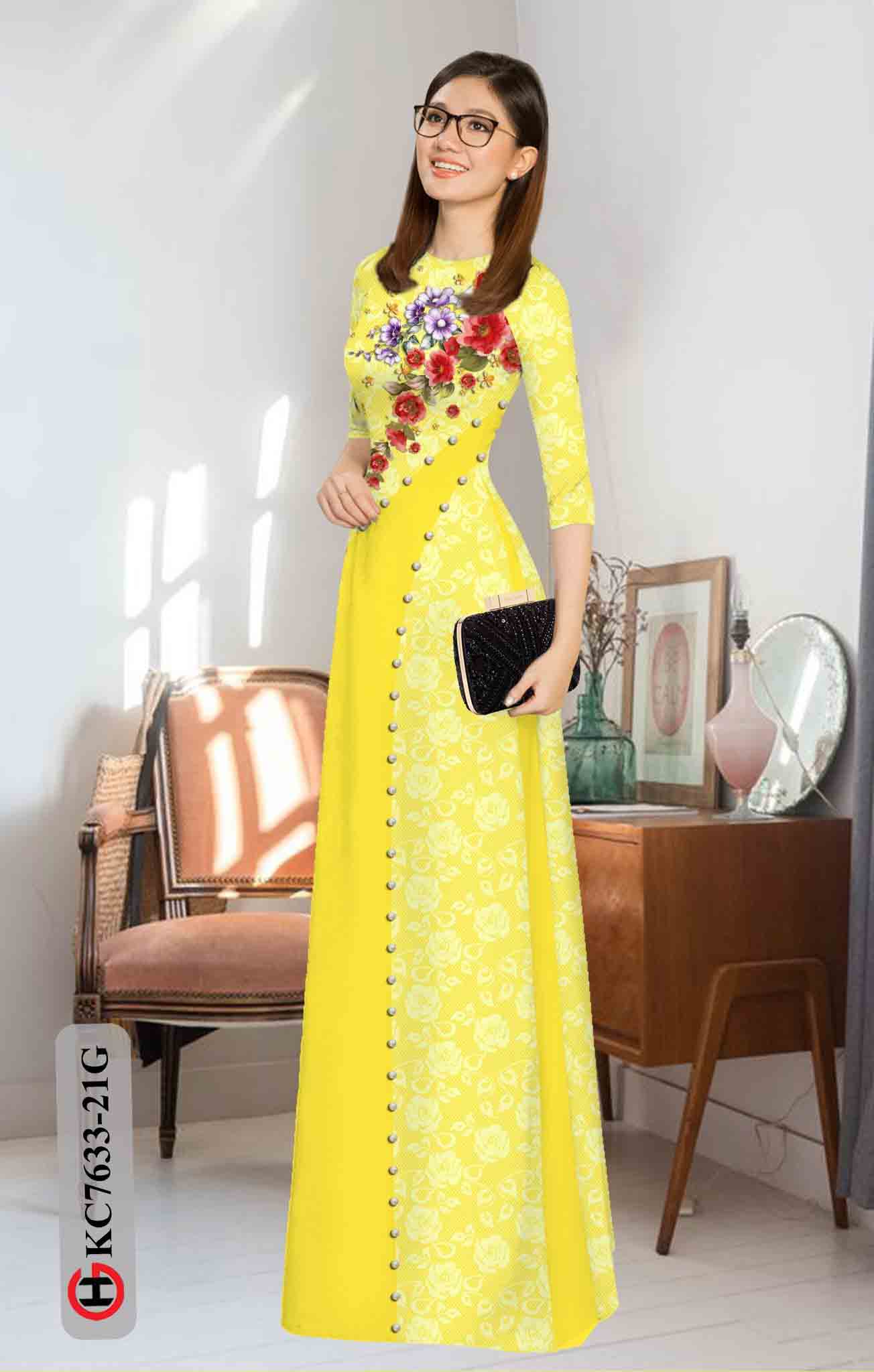 vai ao dai hoa in 3d gia re mau moi 710144