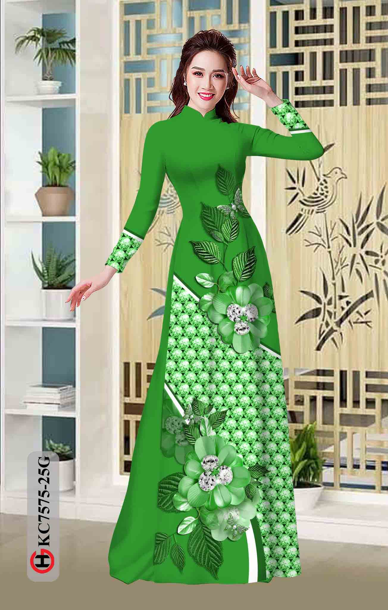 vai ao dai hoa in 3d shop mymy long lanh 740121