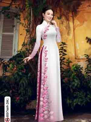 vai ao dai hoa in 3d vai ao dai my my cuc hot 711291