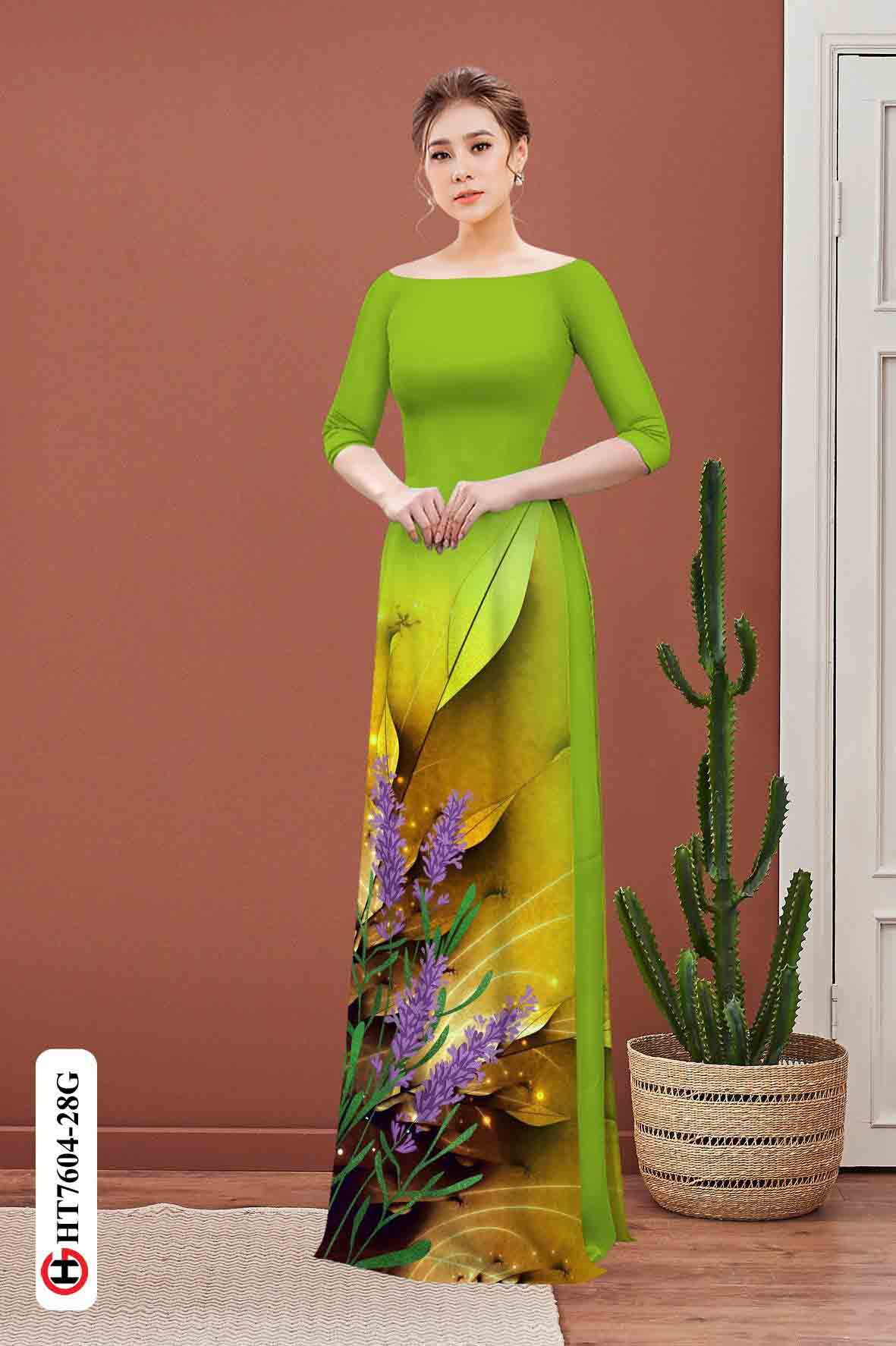 vai ao dai hoa lavender doc dao vua ra 126540