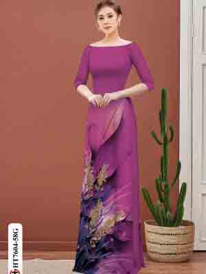 vai ao dai hoa lavender gia re dep 1164278