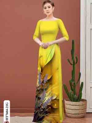 vai ao dai hoa lavender gia re phong cach 764168