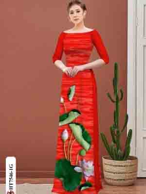 vai ao dai hoa sen truyen thong dang hot 963283