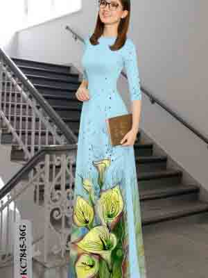 vai ao dai hoa tulip truyen thong rat dep 1078279