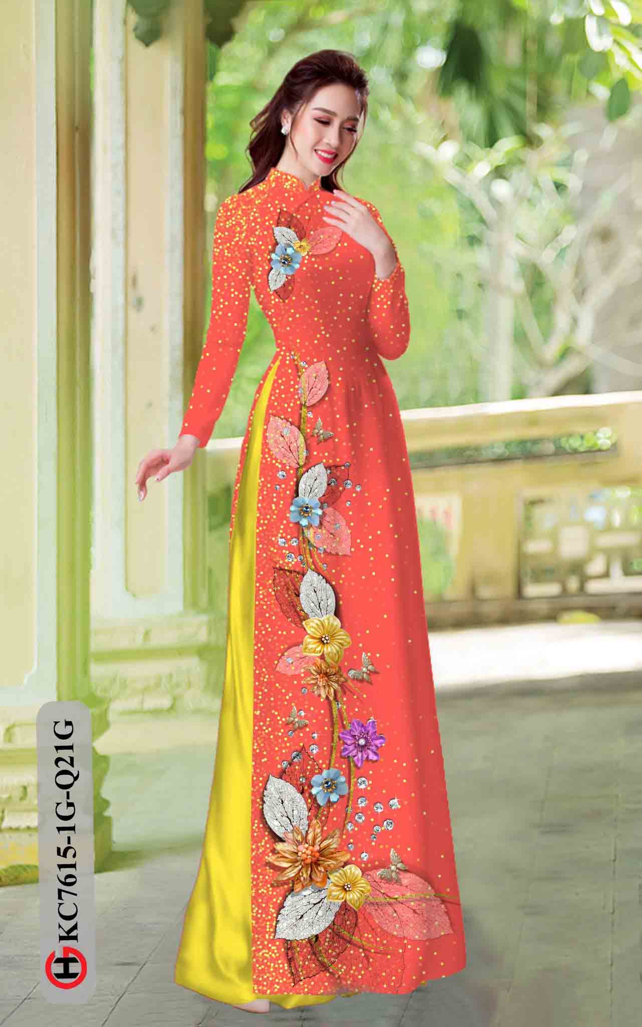 vai ao dai in hinh la gia re thanh lich 1418250