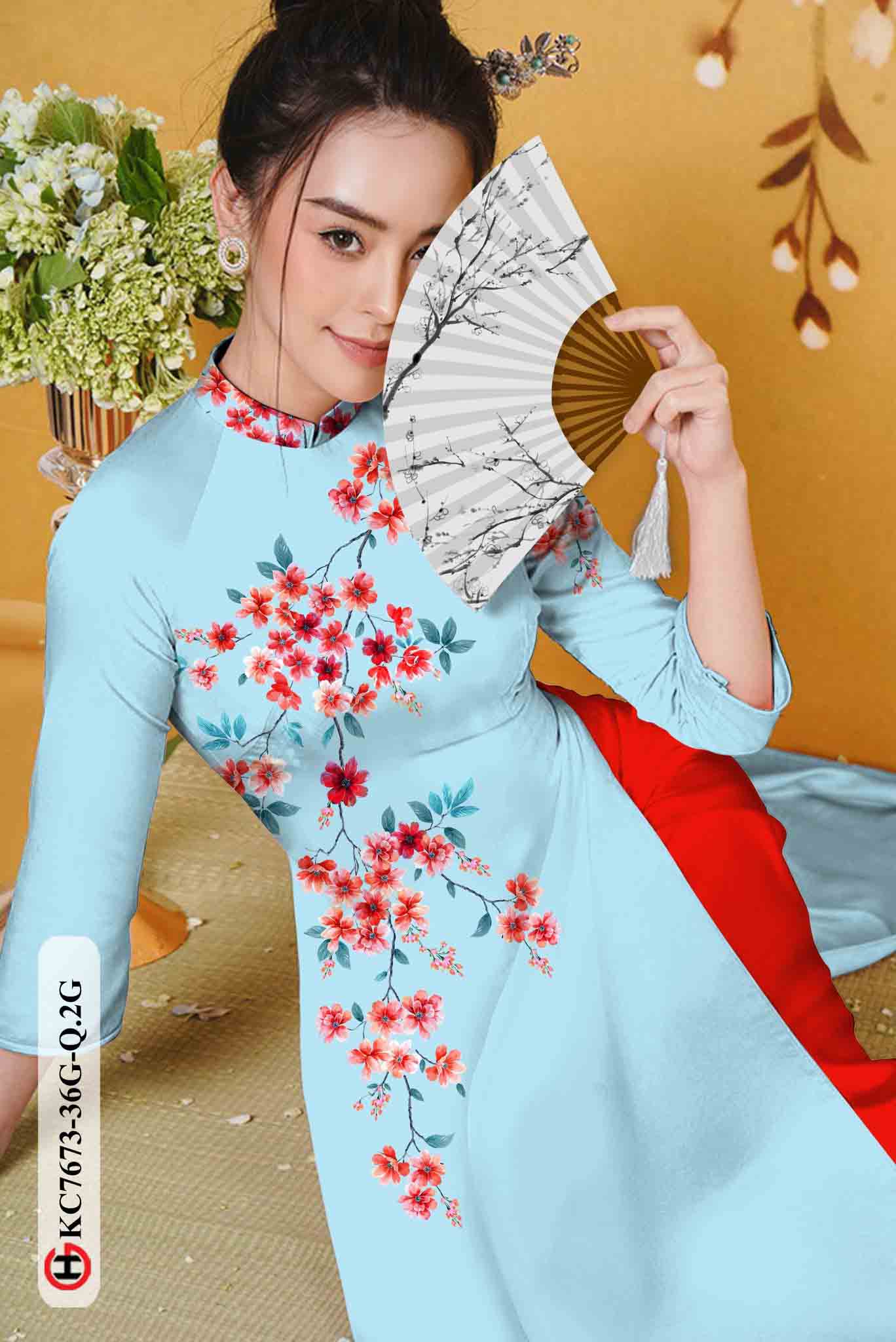 vai ao dai mac tet co truyen dam tham 143024