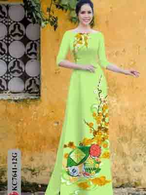 vai ao dai tet 2021 gia re dam tham 649186