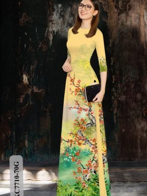 vai ao dai hoa dao mua xuan gia re duoc tim nhieu 1321284