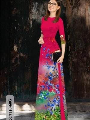 vai ao dai hoa dao mua xuan rat re thanh lich 102174