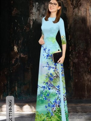 vai ao dai hoa dao mua xuan ton dang ngoc cuc hot 421287