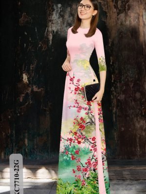 vai ao dai hoa dao mua xuan ton dang ngoc phong cach 221203