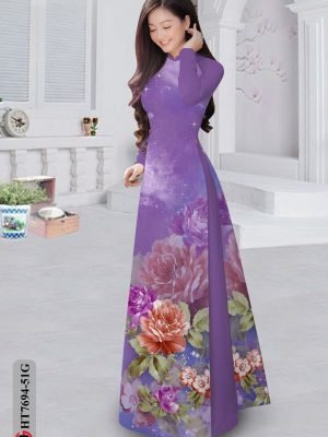 vai ao dai hoa hong co truyen dam tham 067216