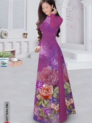 vai ao dai hoa hong co truyen dang hot 76796