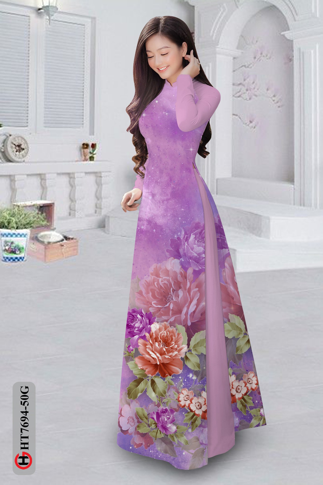 vai ao dai hoa hong doc dao long lanh 86756