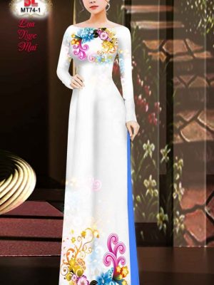 Vải Áo Dài Hoa In 3D AD MT74 23
