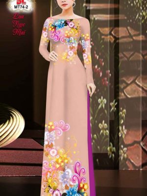 Vải Áo Dài Hoa In 3D AD MT74 24