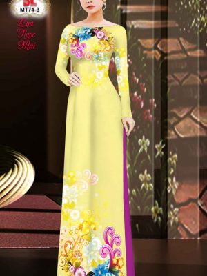 Vải Áo Dài Hoa In 3D AD MT74 25