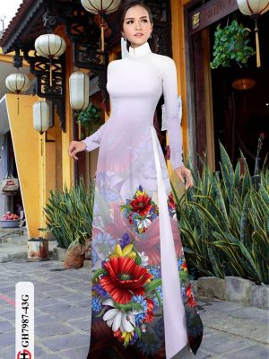 Vải Áo Dài Hoa In 3D AD GH7987 16