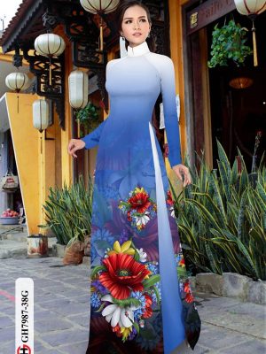 Vải Áo Dài Hoa In 3D AD GH7987 22