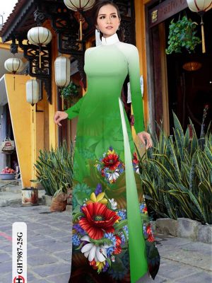 Vải Áo Dài Hoa In 3D AD GH7987 23