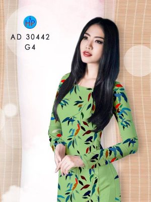 Vải Áo Dài Hình Lá AD 30442 20