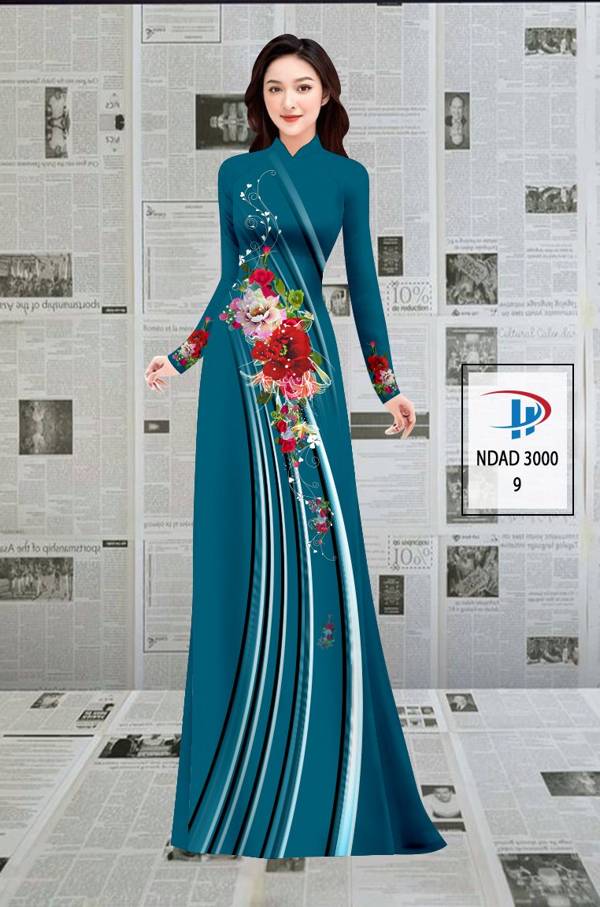 Vải Áo Dài Hoa In 3D AD NDAD 3000 49