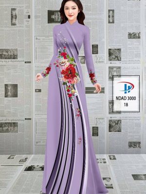 Vải Áo Dài Hoa In 3D AD NDAD 3000 33