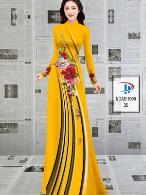 Vải Áo Dài Hoa In 3D AD NDAD 3000 40