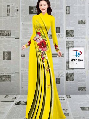 Vải Áo Dài Hoa In 3D AD NDAD 3000 42