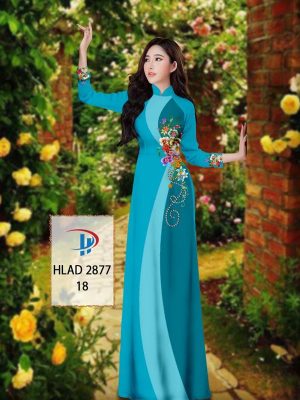 Vải Áo Dài Hoa In 3D AD HLAD 2877 32