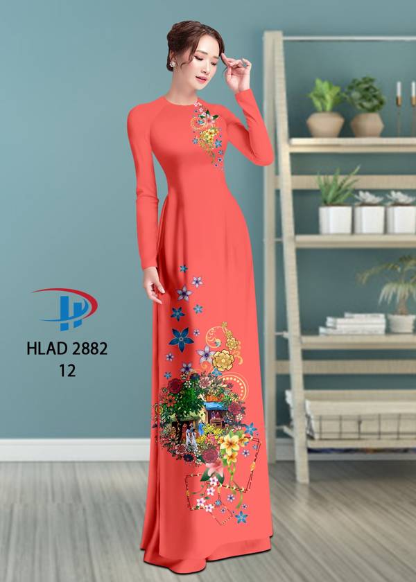 Vải Áo Dài Hoa In 3D AD HLAD 2882 49