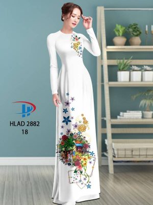 Vải Áo Dài Hoa In 3D AD HLAD 2882 30