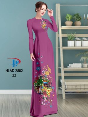 Vải Áo Dài Hoa In 3D AD HLAD 2882 34