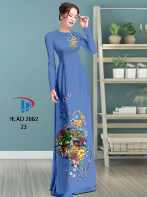 Vải Áo Dài Hoa In 3D AD HLAD 2882 35